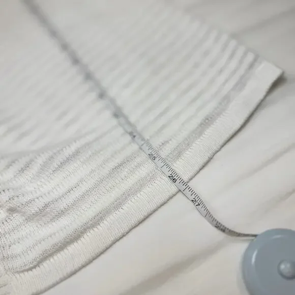 Eddie Bauer Ivory Hooded Open Front Cardigan Women’s Medium Lightweight Knit - Picture 7 of 13